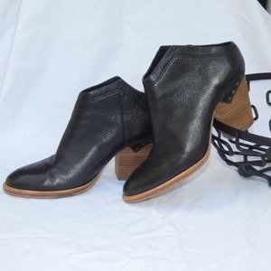 Dolce Vita Black Leather Slide Mule Bootie, Size 7.5